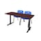 Cain Rectangle Tables > Training Tables > Cain Training Table & Chair Sets, 60 W, 24 L, 29 H, Mahogany MTRCT6024MH47BE - alternate 1